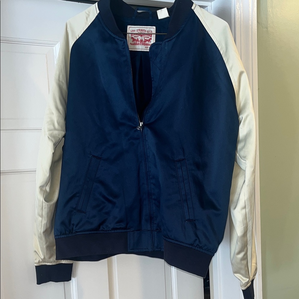 Levi Navy and Cream Bomber Jacket